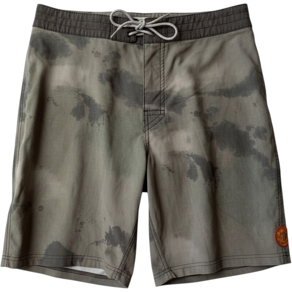 Rip Curl Mirage Men's 32 Olive Green Tie Dye Boardshort Swim Trunks Taped Pocket